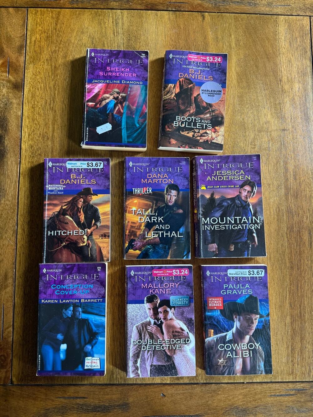 Harlequin Intrigue Romantic Suspense Paperback Lot 8 Cowboy Mystery Books